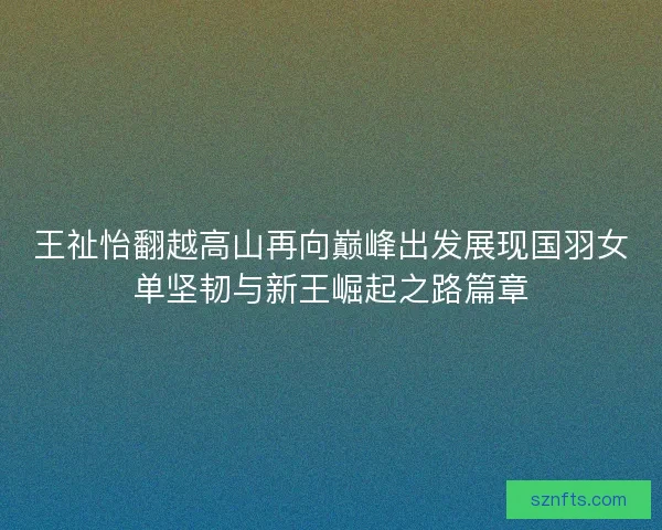 王祉怡翻越高山再向巅峰出发展现国羽女单坚韧与新王崛起之路篇章